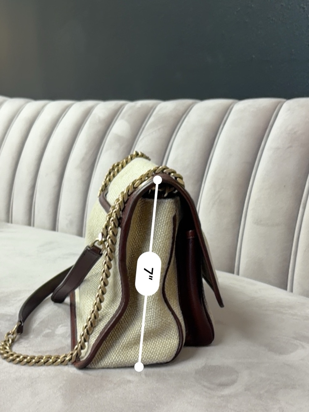 Yves Saint Laurent Tan and Brown Chain Shoulder Bag - Picture 8 of 8